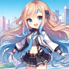 Blue-Tipped Chibi Heroine