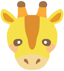 かわいいキリンのイラスト 顔 ベクター素材