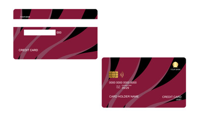 Naklejka premium Set of Credit Card Sunburst Red Colors