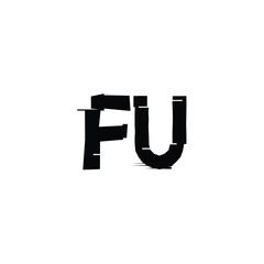 FU monogram logo design letter text name symbol monochrome logotype alphabet character simple logo