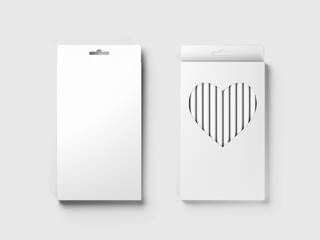 Front and Back View of White Box Pencil Package Mockup 3D Render