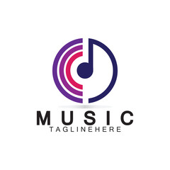 Music vector logo illustration design template