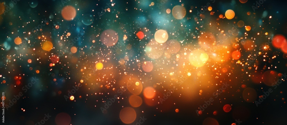 Aufkleber abstract background with blurred lights and bokeh effect in dark colors.