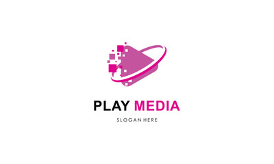 Play media logo design template 