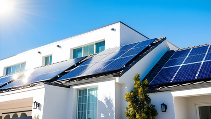 Solar panel on a modern house in Los Angeles.