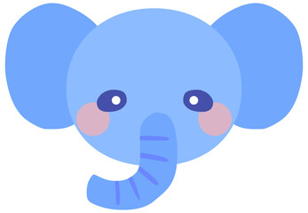 かわいいゾウのイラスト 顔 ベクター素材