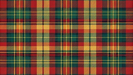 A tapestry of red, yellow, and green, a seamless pattern of woven lines, a classic and timeless design for any fabric