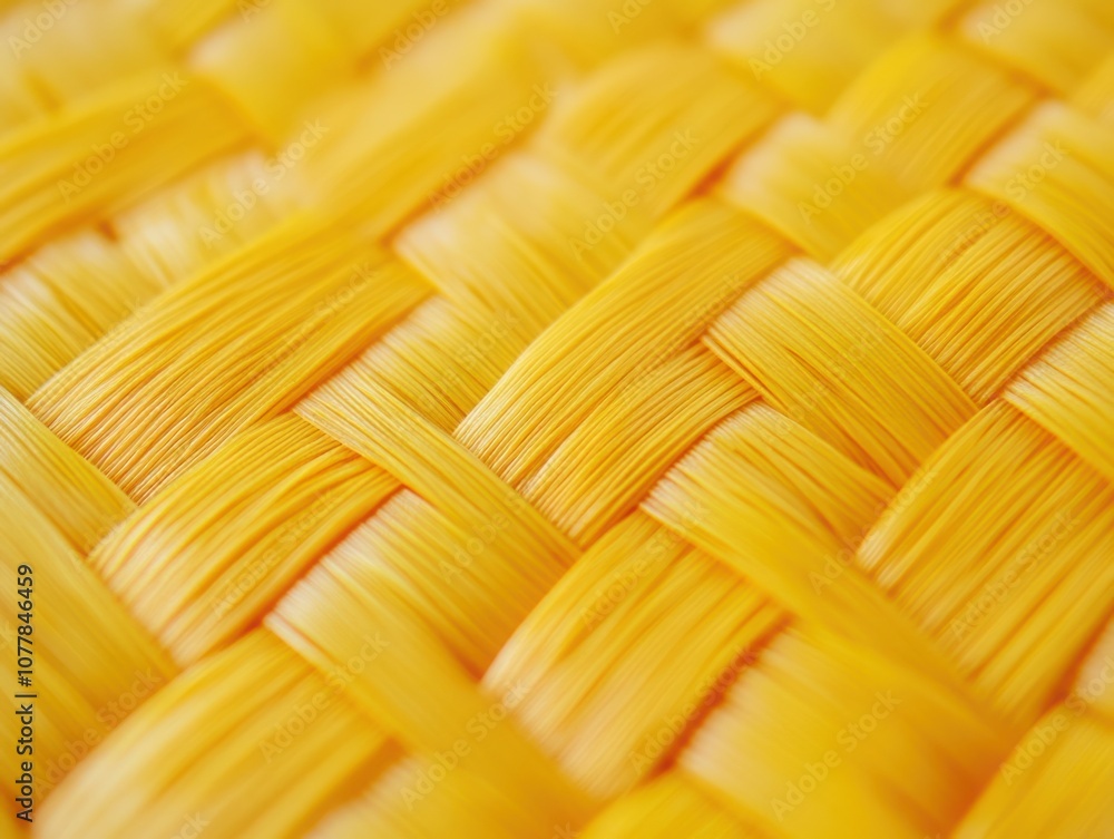 Poster artistic close-up shot of banana fiber weave, highlighting the intricate patterns and textures in br