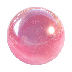 Glossy Pink Bubble with Sparkles and Light Reflection