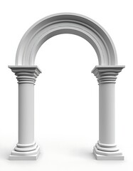 Fototapeta premium White Greek arch columns isolated on white background