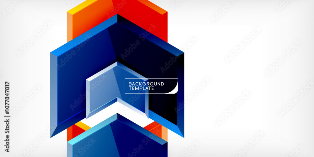 Poster vector 3d arrow techno design template