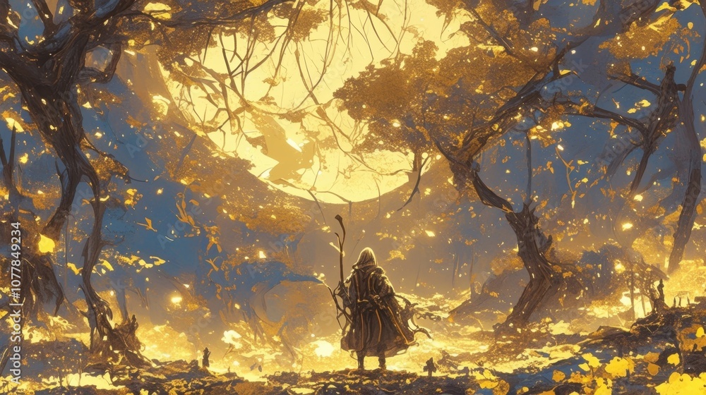 Poster the rustling of the enchanted leaves sounded like tiny whispers and echoes of a magical incantation 