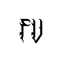 FV monogram logo design letter text name symbol monochrome logotype alphabet character simple logo