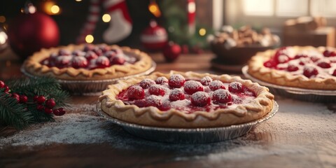 Naklejka premium Freshly Baked Holiday Pies