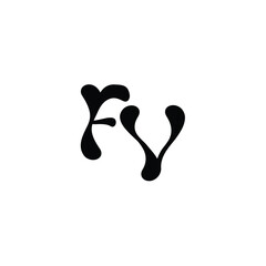 FV monogram logo design letter text name symbol monochrome logotype alphabet character simple logo