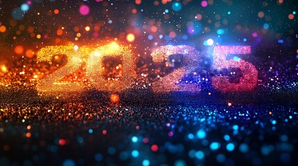 Fototapeta premium Sparkling 2025 New Year Celebration.