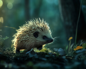 A Tiny Prickly Porcupine Waddling in a Dark Dense Woodland: Quaint Moments in Nature