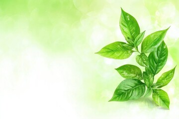 Obraz premium A vibrant arrangement of green leaves on a soft, blurred background, symbolizing nature.
