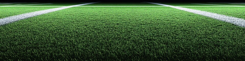 Green Synthetic Turf Football Field Texture with White Yard Lines Under Evening Light - Perfect for Sports Backgrounds and Athletic Layouts