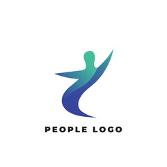 silhouette of people raising hands logo for health and business