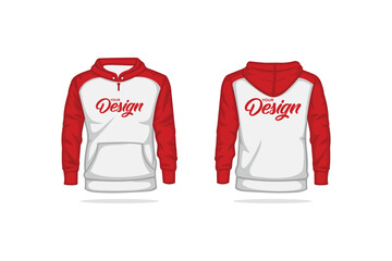 Hoodie mock up vector template illustration