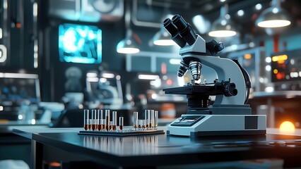 Fototapeta premium Precision laboratory microscopy equipment