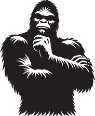 Obraz premium Bigfoot silhouette with arms folded looking confident