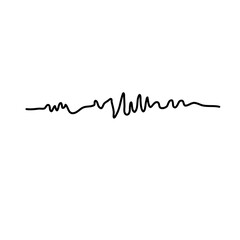 Continuous lines heart beats drawing. Wave pulse Cardiogram