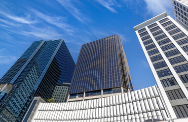 Fototapeta premium Panoramic skyline of Wellington downtown financial center, New Zealand.