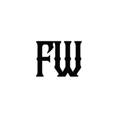 FW monogram logo design letter text name symbol monochrome logotype alphabet character simple logo