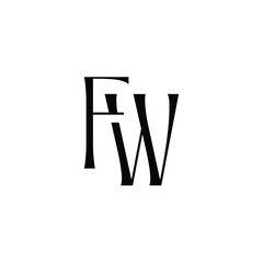 FW monogram logo design letter text name symbol monochrome logotype alphabet character simple logo