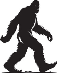 Fototapeta premium Bigfoot silhouette walking with exaggerated large strides