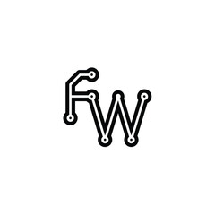 FW monogram logo design letter text name symbol monochrome logotype alphabet character simple logo