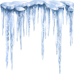 cartoon clipart drawing illustration of Ice flakes on a transparent background, PNG file
