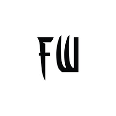 FW monogram logo design letter text name symbol monochrome logotype alphabet character simple logo