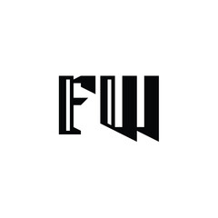FW monogram logo design letter text name symbol monochrome logotype alphabet character simple logo