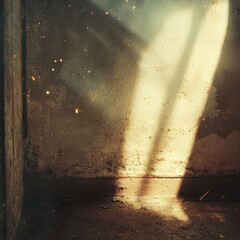 Sunbeams Illuminating a Dusty Corner with Flakes of Paint