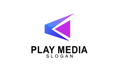Play media logo design template 