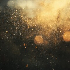 Obraz premium Golden Dust and Light Streaks on a Dark Background
