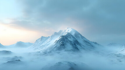 Obraz premium Snowy Mountain Peak 3D Illustration