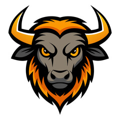 Bison head vector art illustration