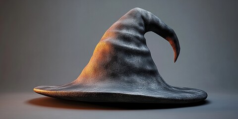 Detailed 3D illustration of a spooky witch hat Ideal for enhancing Halloween decorations costumes or themed parties