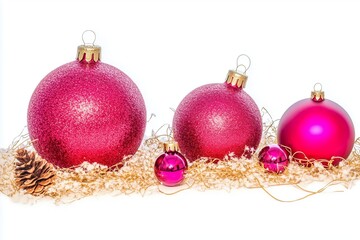 Obraz premium christmas balls isolated on white background