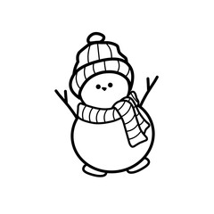 snowman with hat and scarf 