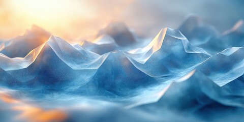 Sunlit Abstract Frozen Landscape