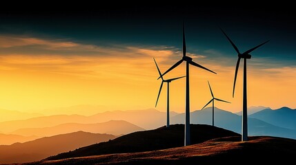 Obraz premium Explore the expanding renewable energy landscape featuring wind turbines illuminated by light standards