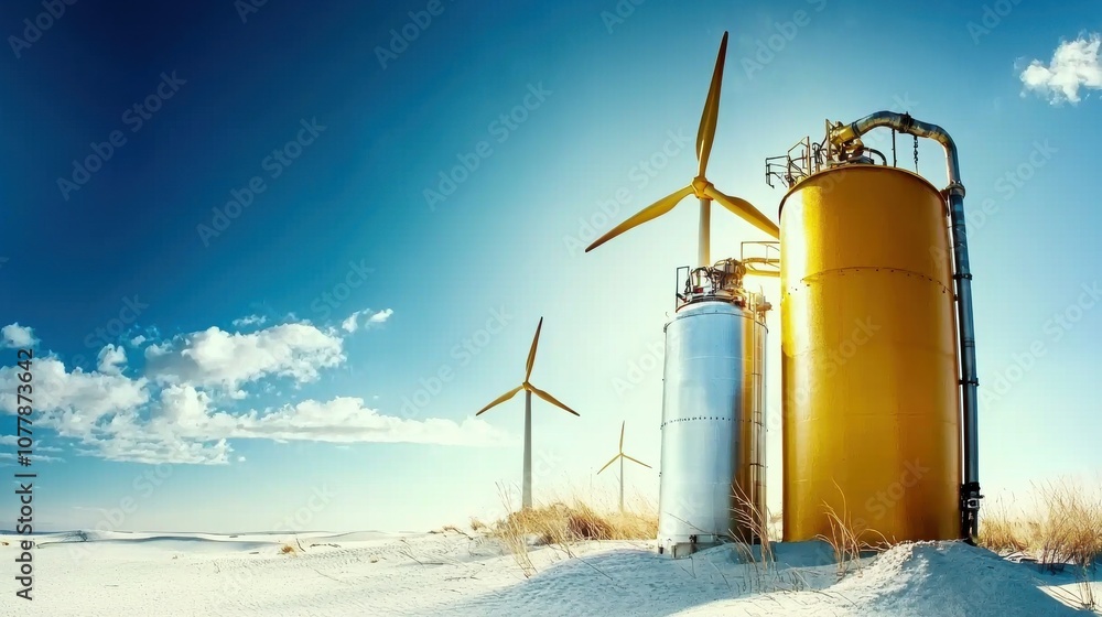 Fototapete Optimize energy efficiency with solar panel arrays in open areas under clear skies