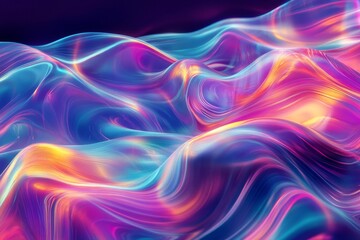 Obraz premium Abstract Wavy Pattern with Vibrant Neon Colors