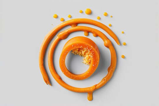 Vibrant Cheddar Cheese Dripping Loop Artwork on Clean White Background