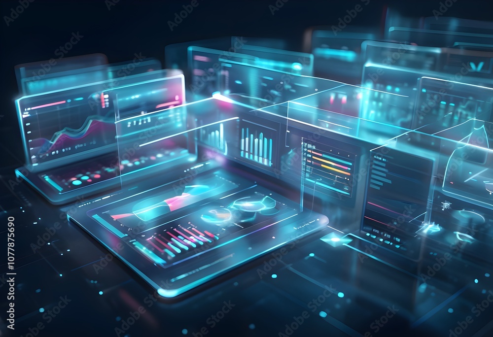 Leinwandbilder Digital documents created using future world technology. automated invoice and receipt management concept.	